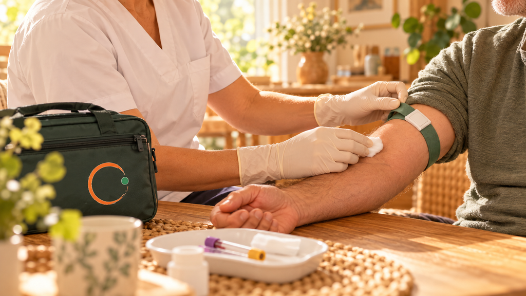 Harmoneo, soins à domicile, assure les prises de sang à domicile.
